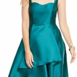 Adrianna papell Sculpted Hi Low Mikado A -Line Dress